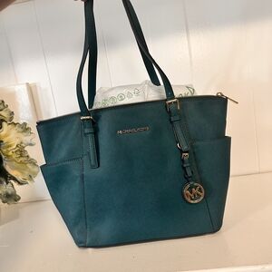 Michael Kors Dark Teal Tote Bag
